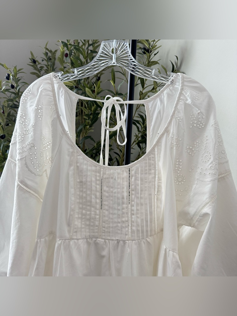 Anthropologie White Eyelet Lace Romper XL - Picture 2 of 10
